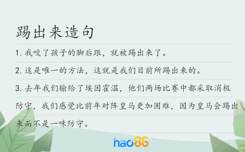 踢出来造句