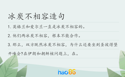 冰炭不相容造句