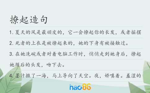 撩起造句