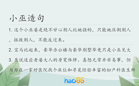 小巫造句