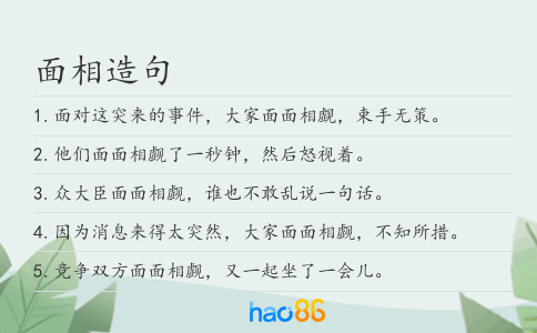 面相造句