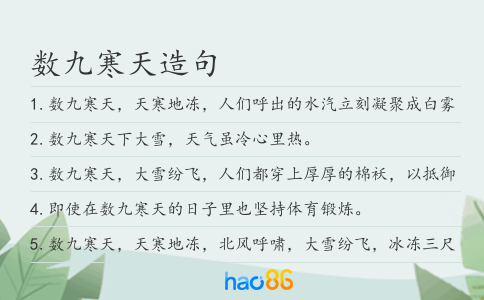 数九寒天造句