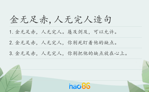 金无足赤,人无完人造句