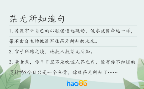 茫无所知造句