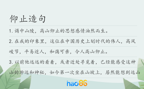 仰止造句