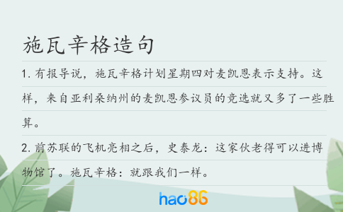 施瓦辛格造句