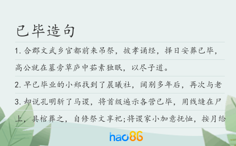 已毕造句