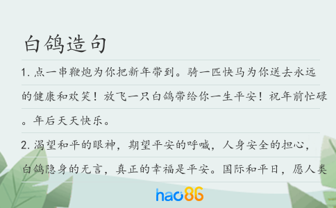 白鸽造句