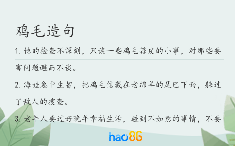 鸡毛造句