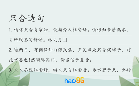 只合造句
