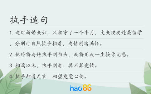 执手造句
