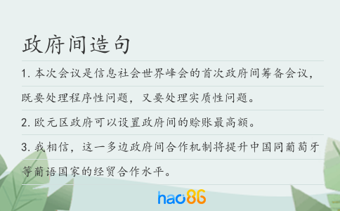 政府间造句