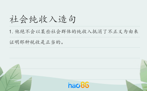 社会纯收入造句