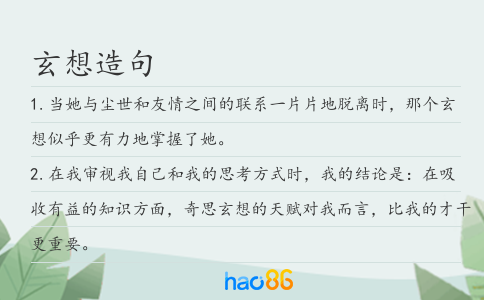 玄想造句
