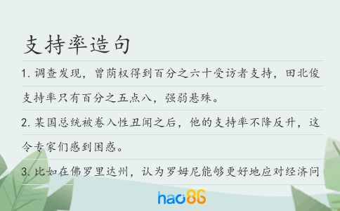 支持率造句