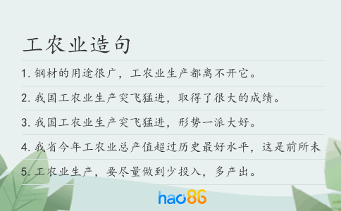 工农业造句