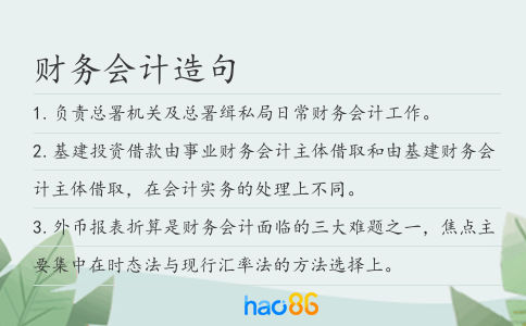 财务会计造句