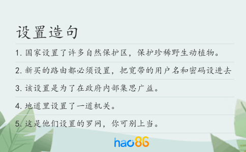 设置造句