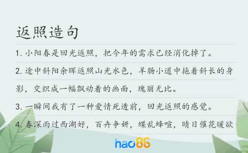 返照造句