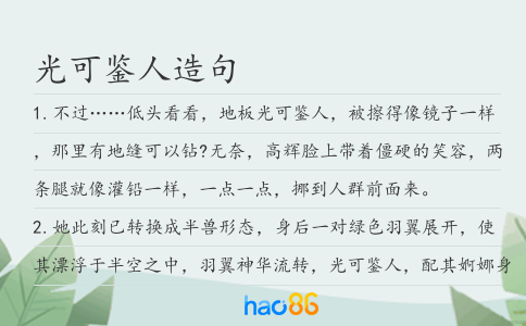 光可鉴人造句