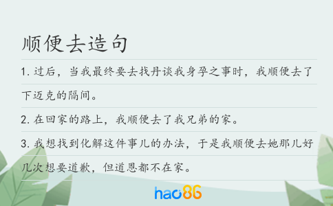 顺便去造句