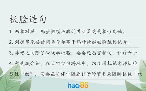 板脸造句