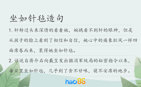 坐如针毡造句
