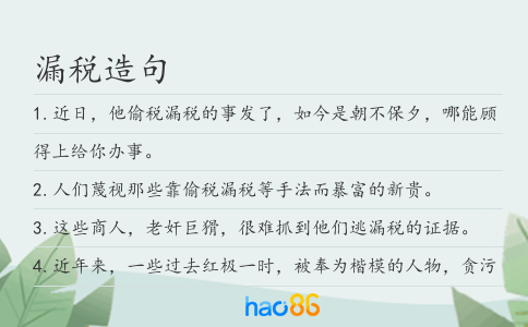 漏税造句