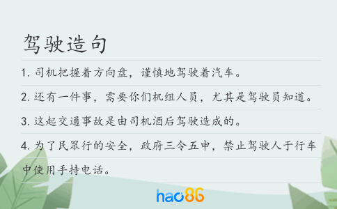 驾驶造句