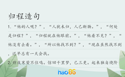 归程造句