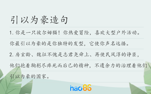引以为豪造句