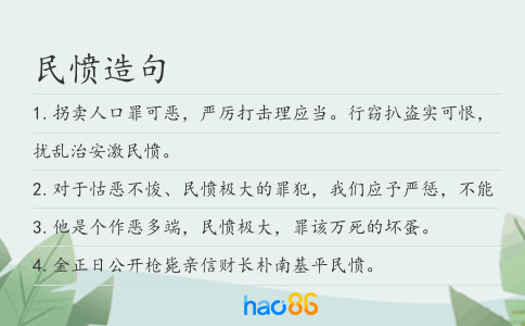 民愤造句