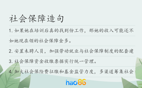 社会保障造句