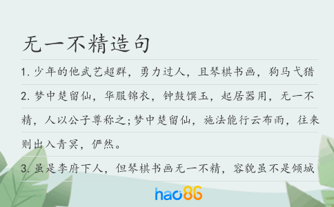 无一不精造句