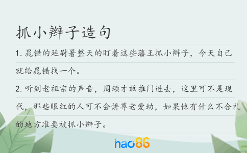 抓小辫子造句
