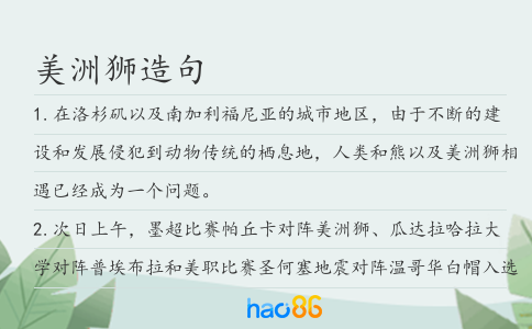 美洲狮造句