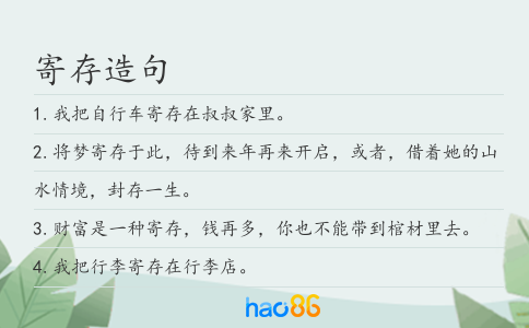寄存造句