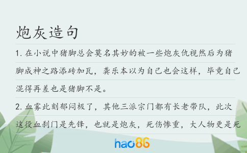 炮灰造句