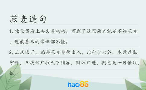 菽麦造句