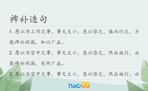 裨补造句