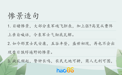 惨景造句
