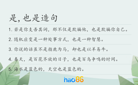 是,也是造句