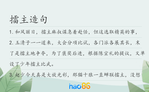 擂主造句