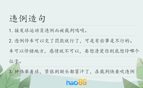 违例造句
