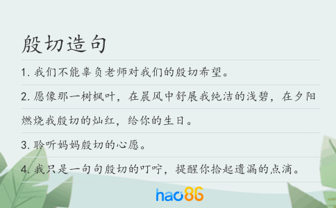 殷切造句