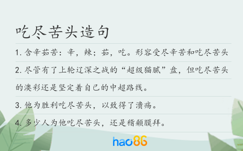 吃尽苦头造句