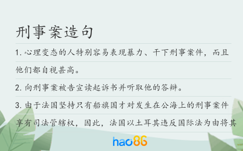 刑事案造句