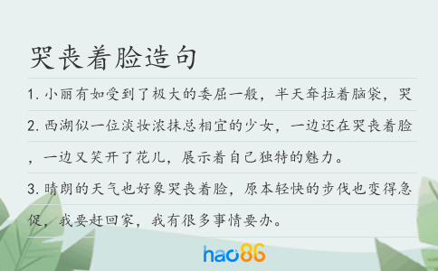 哭丧着脸造句