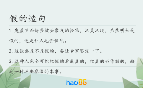 假的造句