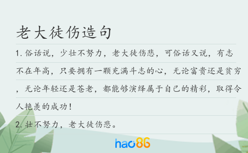 老大徒伤造句